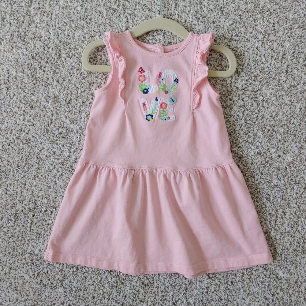 ✨ Pink Gymboree floral LOVE dress 18-24m